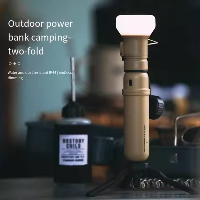 Rechargeable Camping Lantern with Power Bank | Portable Outdoor Light with Tripod Mount | Multi-Function LED Flashlight