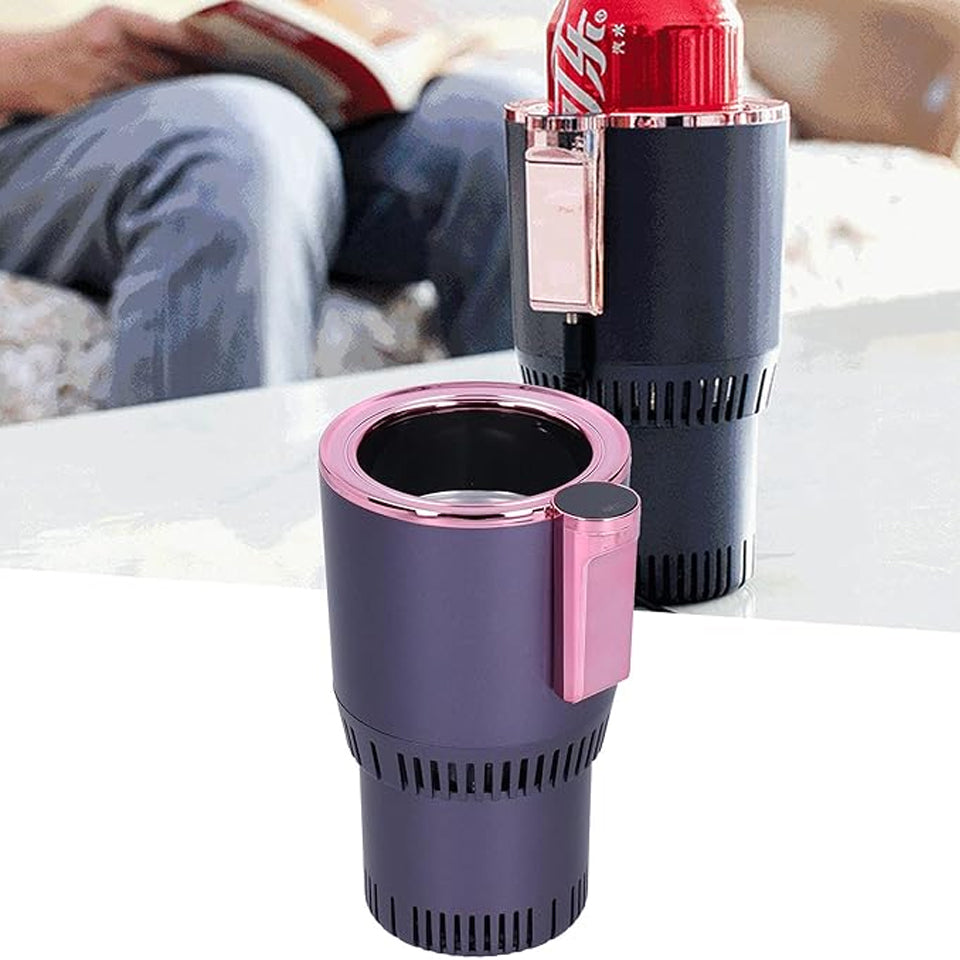 2-in-1 Car Cup Cooler and Warmer | Smart Auto Cup Holder with LED Display | Touch Control Drink Temperature Regulator