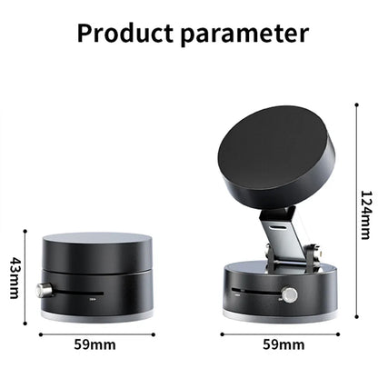 Foldable Magnetic Phone Holder with Vacuum Suction | Double-Sided Mount | 360° Adjustable | Portable Stand for All Smartphones