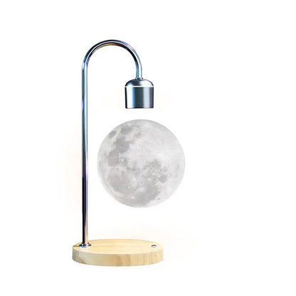 Levitating Moon Desk Lamp with Wireless Charger | Touch Control Floating LED Light | Modern Magnetic Table Lamp