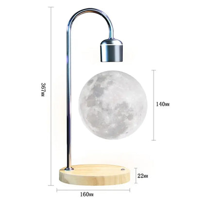Levitating Moon Desk Lamp with Wireless Charger | Touch Control Floating LED Light | Modern Magnetic Table Lamp