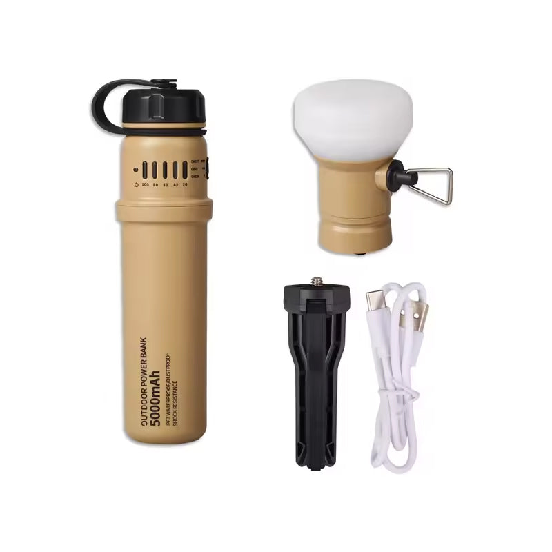 Rechargeable Camping Lantern with Power Bank | Portable Outdoor Light with Tripod Mount | Multi-Function LED Flashlight