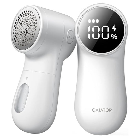 Rechargeable Fabric Shaver Lint Remover | 3-Speed Sweater Defuzzer | Digital Display & 6-Blade Design | Portable Clothing Pill Remover