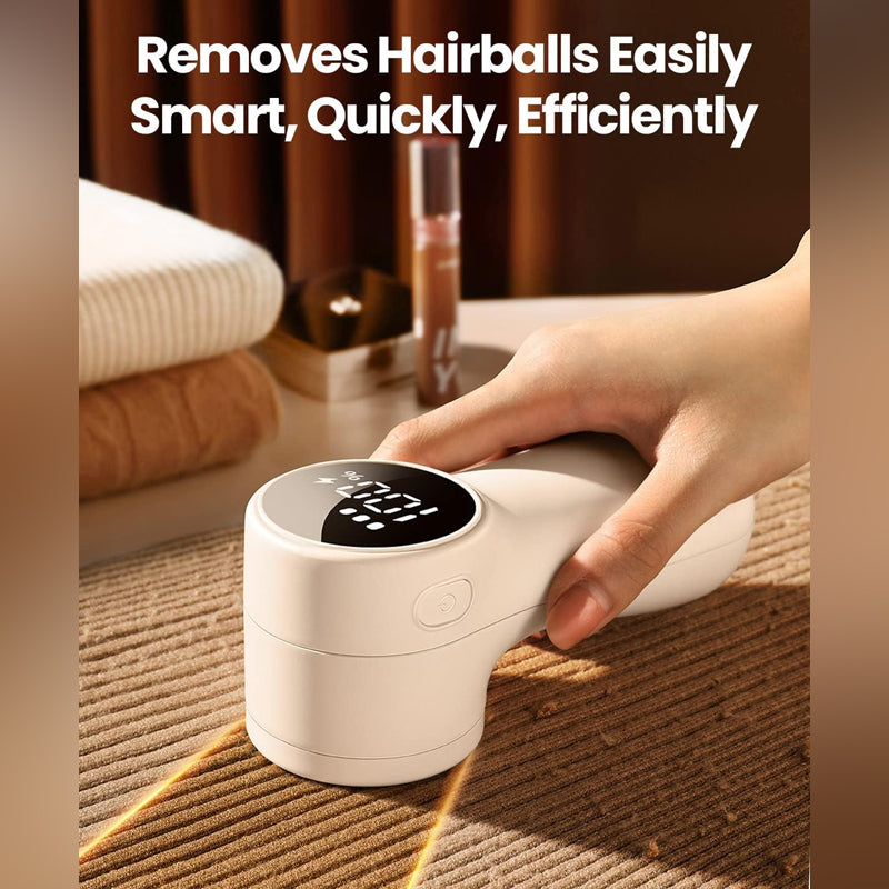 Rechargeable Fabric Shaver Lint Remover | 3-Speed Sweater Defuzzer | Digital Display & 6-Blade Design | Portable Clothing Pill Remover